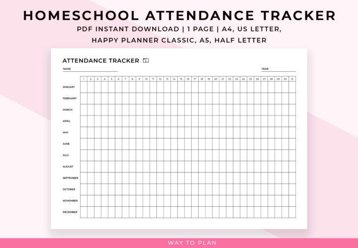 2025 Attendance Calendar Printable | Calendar 2025