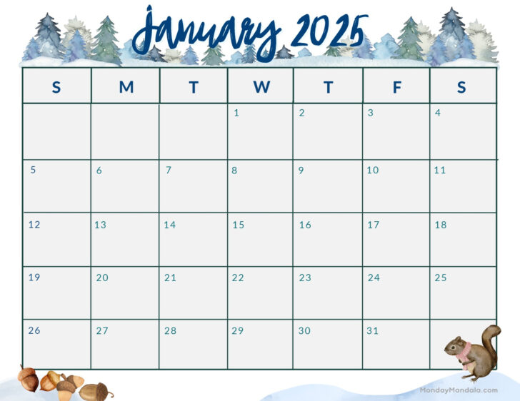 January Printable Calendar 2025 Free | Calendar 2025