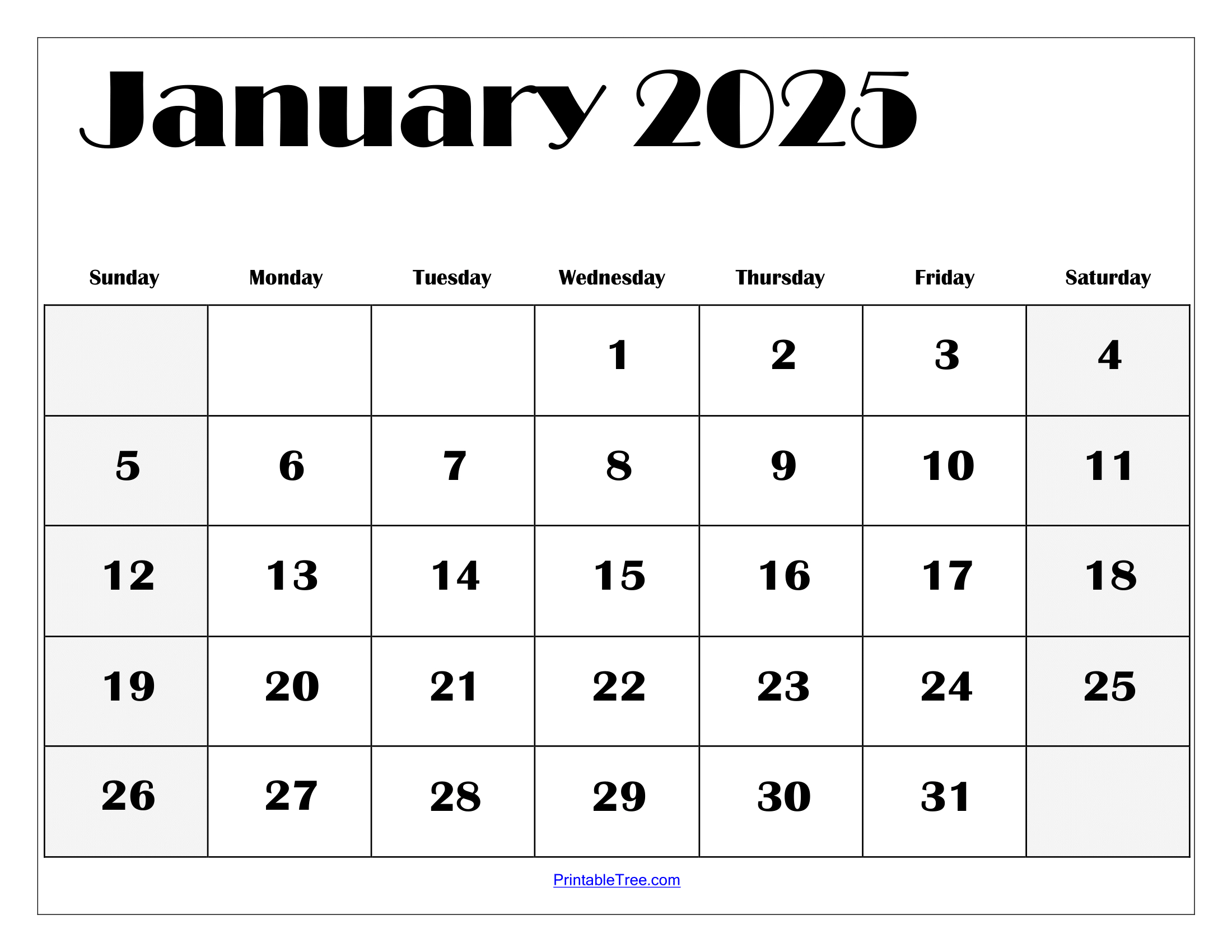 January 2025 Calendar Printable Pdf Template With Holidays | Calendar 2025