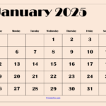 January 2025 Calendar Printable Pdf Template With Holidays |  Calendar 2025