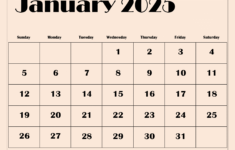 January 2025 Calendar Printable Pdf Template With Holidays | Free January 2025 Printable Calendar