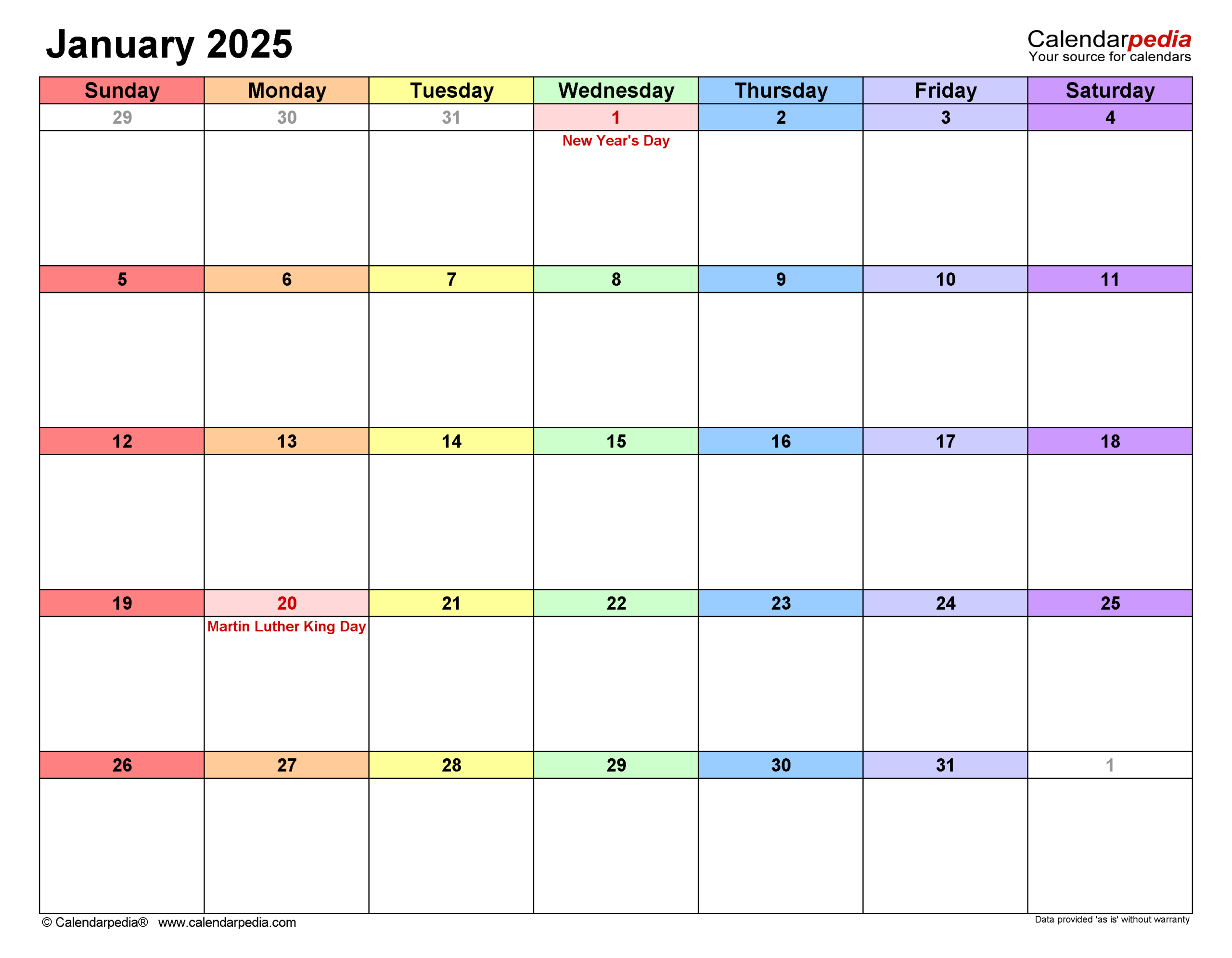 January 2025 Calendar | Templates For Word, Excel And Pdf | Calendar 2025