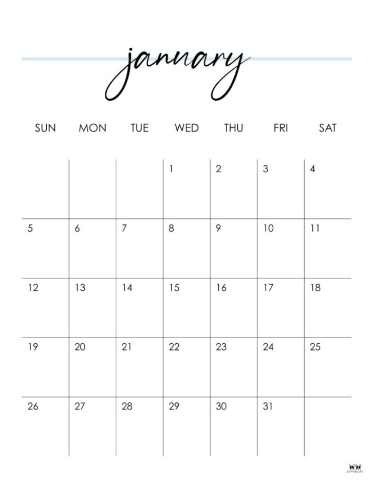 2025 Monthly Calendar Vertical Printable Free | Calendar 2025