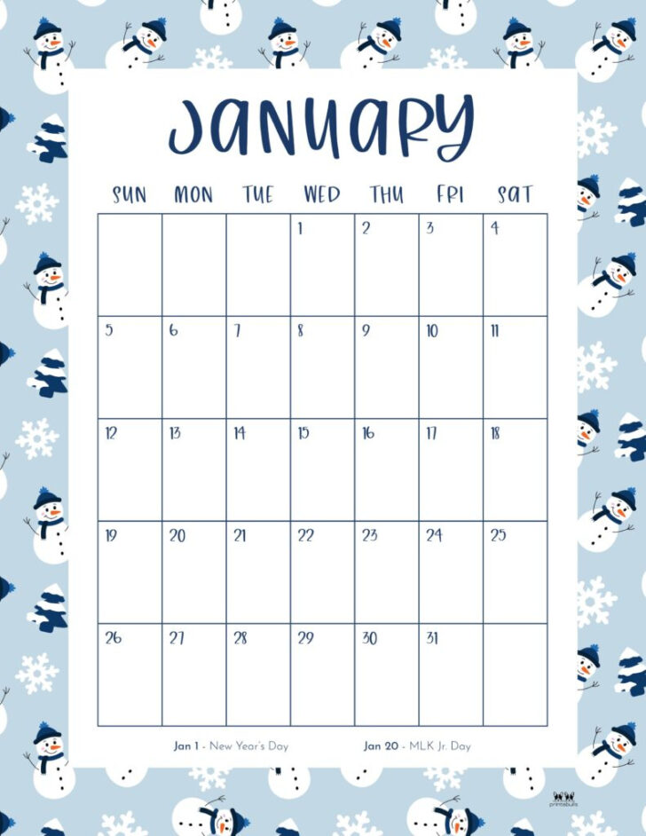 January 2025 Calendar Printable Vertical | Calendar 2025