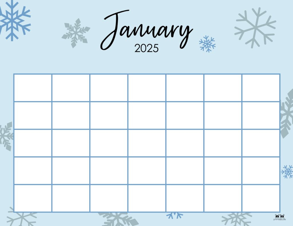 January 2025 Calendars - 107 Free Printables | Printabulls | January 2025 Free Printable Calendar