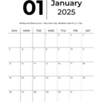 January 2025 Calendars   Free Printable & Fillable | January Planner 2025 Printable