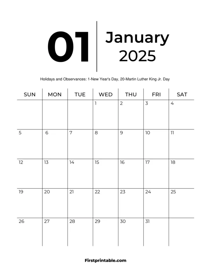 January Planner 2025 Printable | Calendar 2025