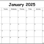 January 2025 Monday Calendar | Monday To Sunday | 2025 Calendar Printable Monday Start