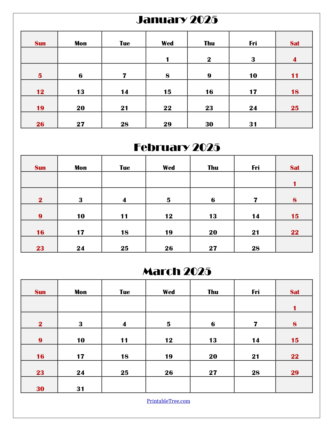 January And February 2025 Calendar | Two Months Calendar | Calendar 2025