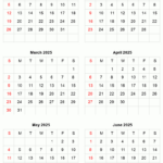 January To June 2025 Printable Calendar | Six Months Per Page | January 2025 To June 2025 Calendar Printable