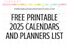 List Of Free Printable 2025 Calendars And 2025 Planners Pdf | 2025 Printable Calendar Agenda