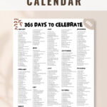 National Days And Holidays 2025 Printable Pdf | National Day Calendar 2025 Printable Free