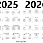 Printable 2025 And 2026 Calendar Two Years   Hipi | | 2025 And 2026 Calendar Printable Free