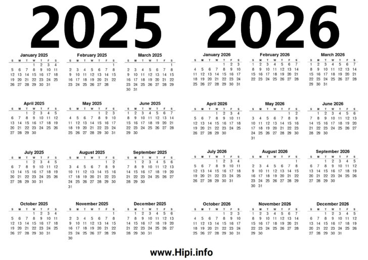 2025 and 2026 Calendar Printable Free | Calendar 2025