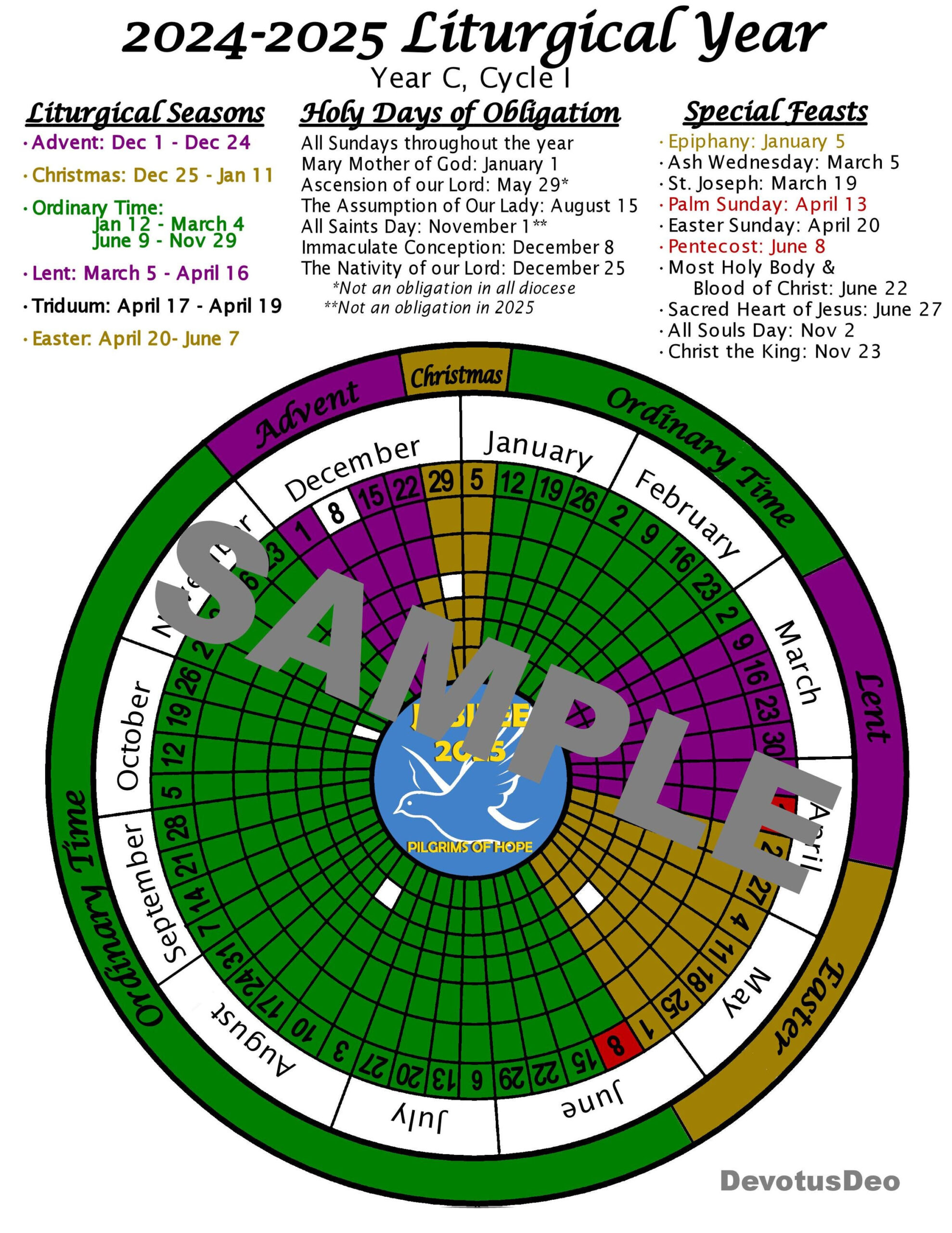 Printable 2025 Liturgical Calendar, Downloadable Catholic | 2025 Liturgical Calendar Printable