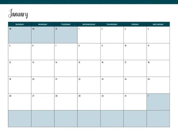 January Free Printable Calendar 2025 | Calendar 2025