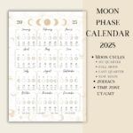 Printable Pdf Lunar Calendar, Moon Phase Calendar 2025   Etsy | 2025 Full Moon Calendar Printable