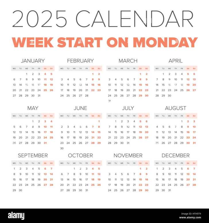 2025 Calendar Printable Monday Start | Calendar 2025