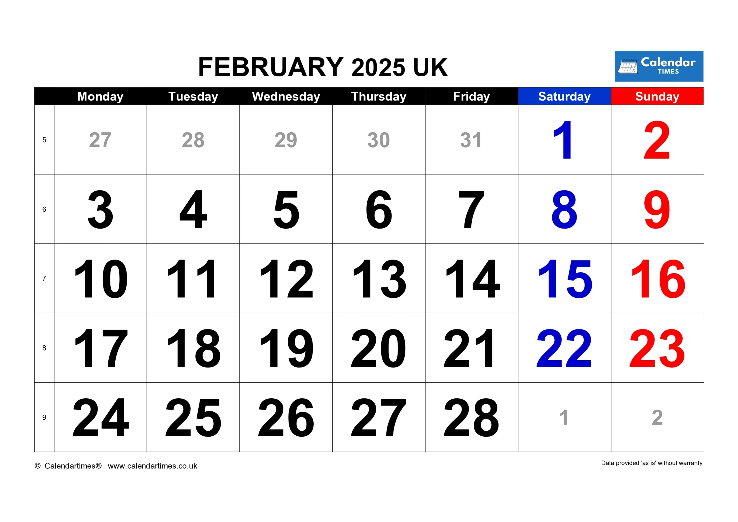 2025 Calendar - Calendar Times | Calendar 2024