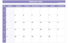 2025 Calendar With Week Numbers (Us And Iso Week Numbers) | February Weekly Calendar 2025 Printable