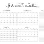 2025 Four Month Calendars   31 Free Printables | Printabulls |  Calendar 2024