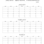 2025 Three Month/Quarterly Calendars   36 Free Cals | Printabulls | Printable 3 Month Calendar December January February 2025