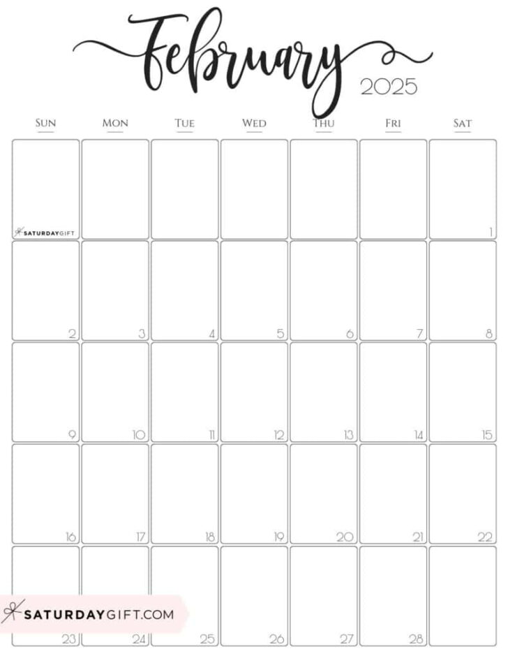 February 2025 Calendar Printable Portrait | Calendar 2024