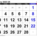 Calendar February 2025 Uk With Excel, Word And Pdf Templates | 2025 Calendar February