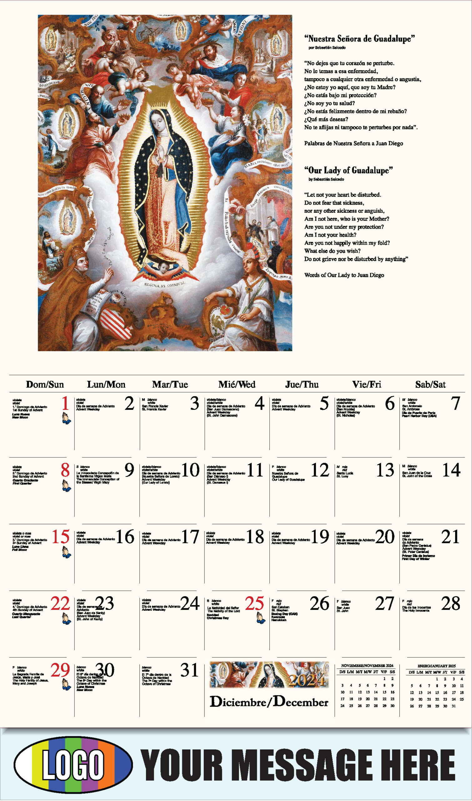 Catholic Inspiration (Spanish-English Bilingual) | Catholic Calendar February 2025