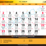 Chinese Calendar 2025 | Festivals | Holidays 2025 | February 2025 Chinese Calendar