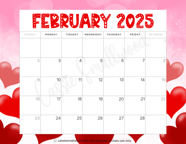 Free Printable Calendar For February 2025 | Calendar 2024