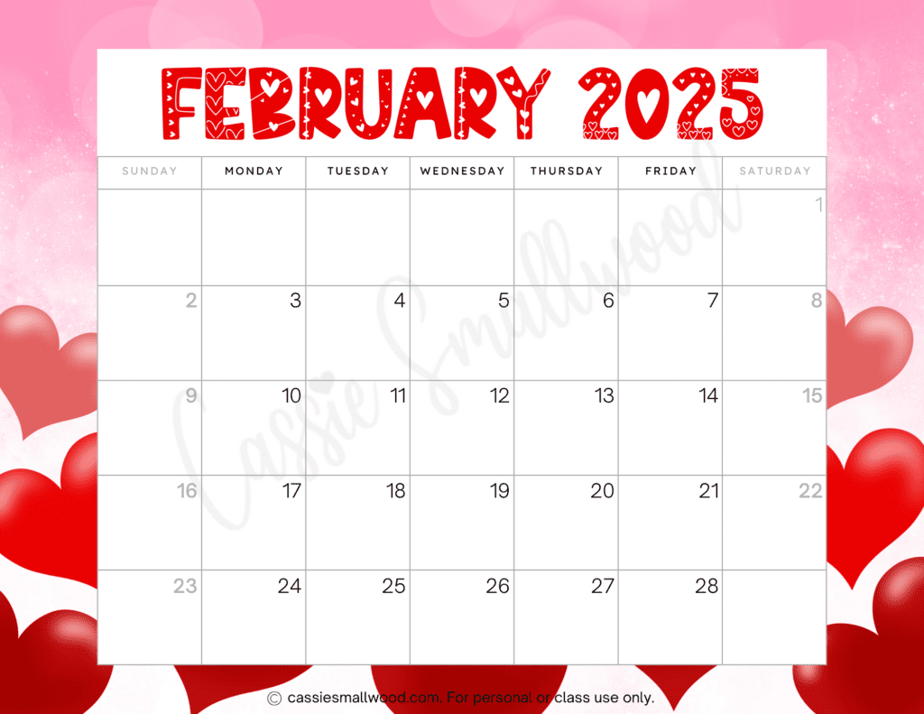 Cute 2025 Free Printable Monthly Calendars - Cassie Smallwood | Calendar 2024