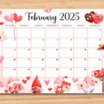 Editable February 2025 Calendar, Sweet Valentine 2025 With Cute | February 2025 Calendar Valentine'S Day