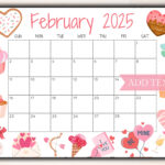 Editable February Calendar 2025, Printable Calendar 2025, Cute | Cute February 2025 Calendar