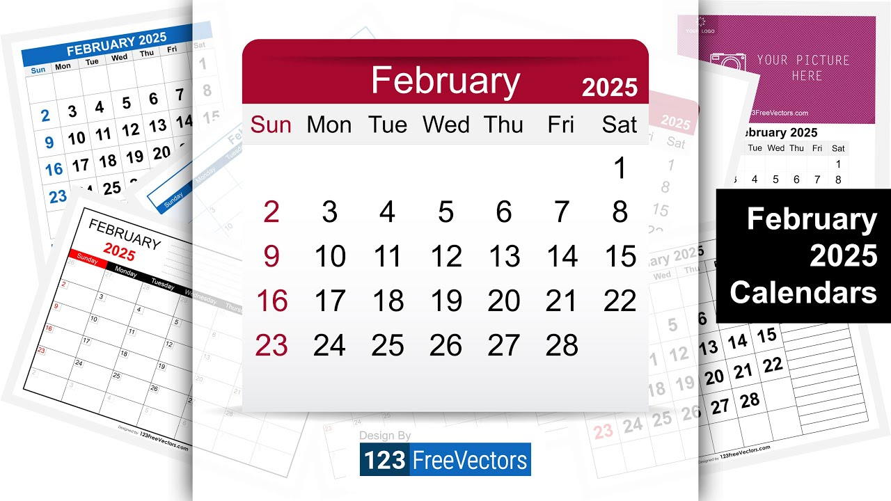 February 2025 Calendar | 123Freevectors | February 2025 Calendar 123Calendars