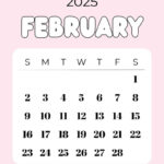 February 2025 Calendar   20 Cute & Free Printables | Saturdaygift | Cute February 2025 Calendar