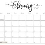 February 2025 Calendar   20 Cute & Free Printables | Saturdaygift | February 25 Calendar Printable