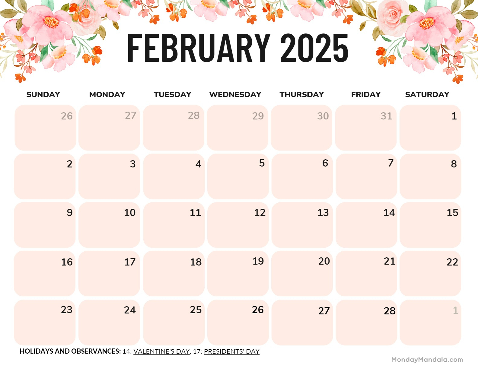 February 2025 Calendar (52 Free Pdf Printables) | 2025 Calendar February