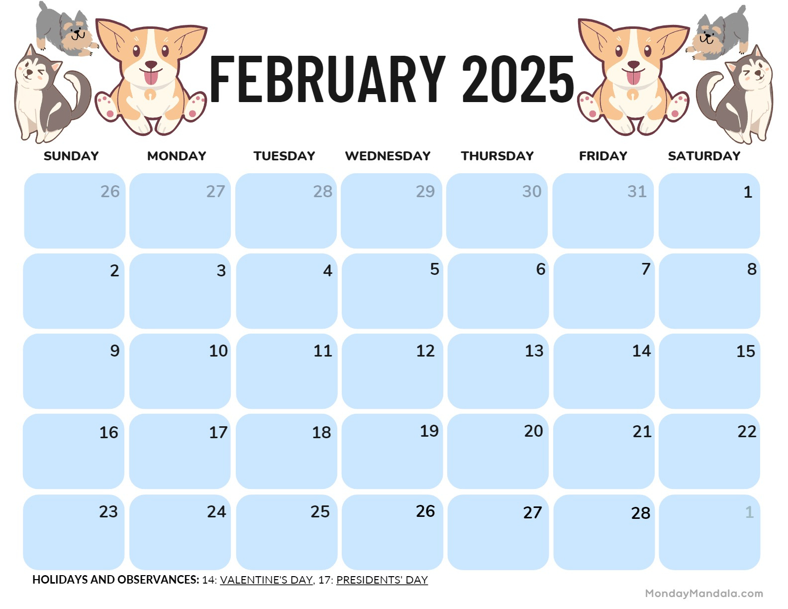 February 2025 Calendar (52 Free Pdf Printables) | Calendar 2024