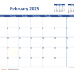 February 2025 Calendar Classic | Wikidates | Wiki Calendar February 2025