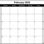 February 2025 Calendar | Free Printable Calendars | Blank February 2025 Calendar