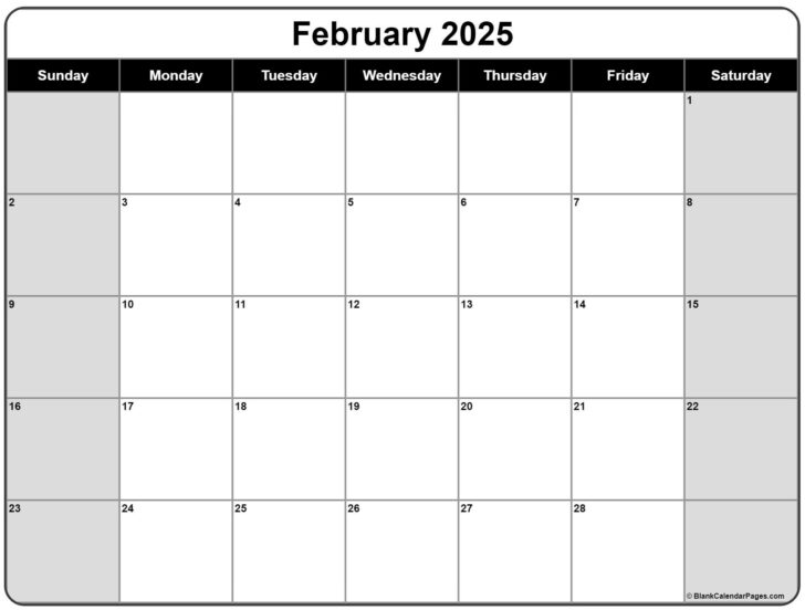 Blank February 2025 Calendar | Calendar 2024