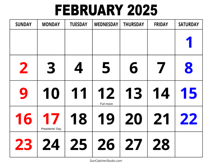 Feb 2025 Printable Calendar | Calendar 2024