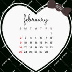 February 2025 Calendar Love Design Vector, February 2025, February | February 2025 Calendar Design