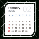 February 2025 Calendar Png Transparent Images Free Download | February 2025 Calendar Clipart