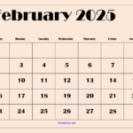 February 2025 Calendar Printable Pdf Template With Holidays | 2025 Calendar For February