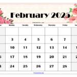 February 2025 Calendar Printable Pdf Template With Holidays | February 2025 Calendar Design