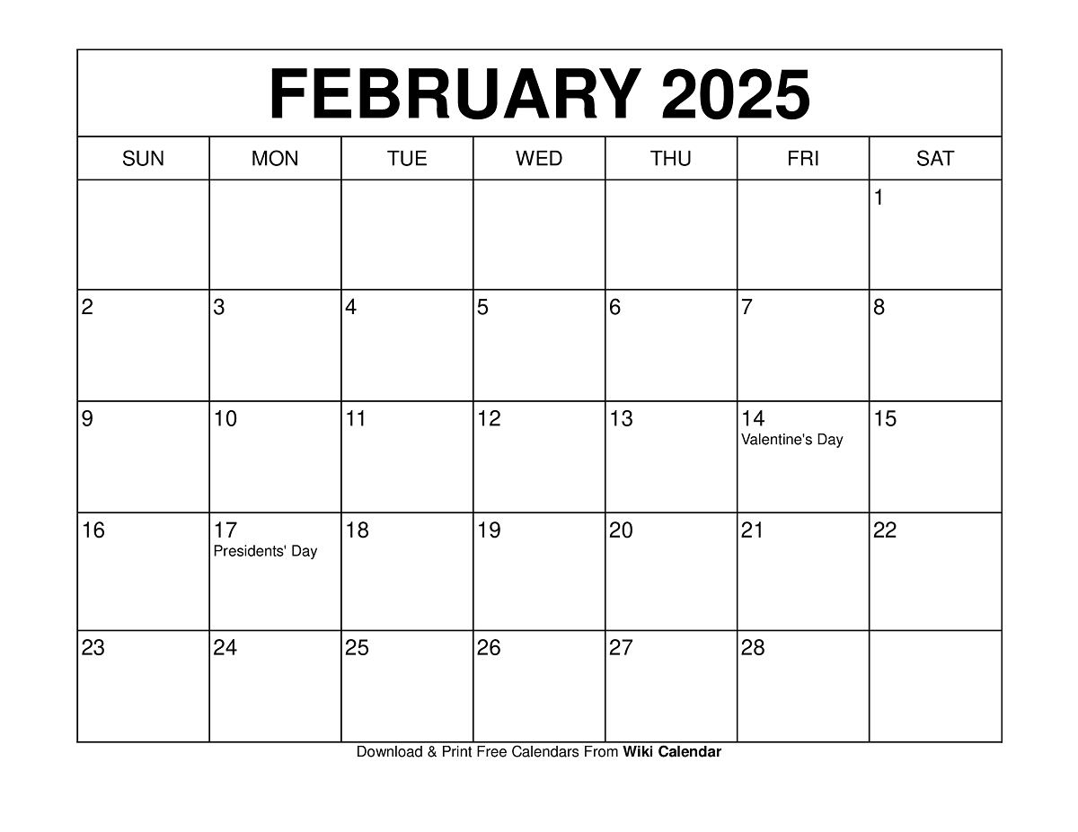 February 2025 Calendar - Printable Templates &amp;amp; More | Show Me a Calendar For February 2025