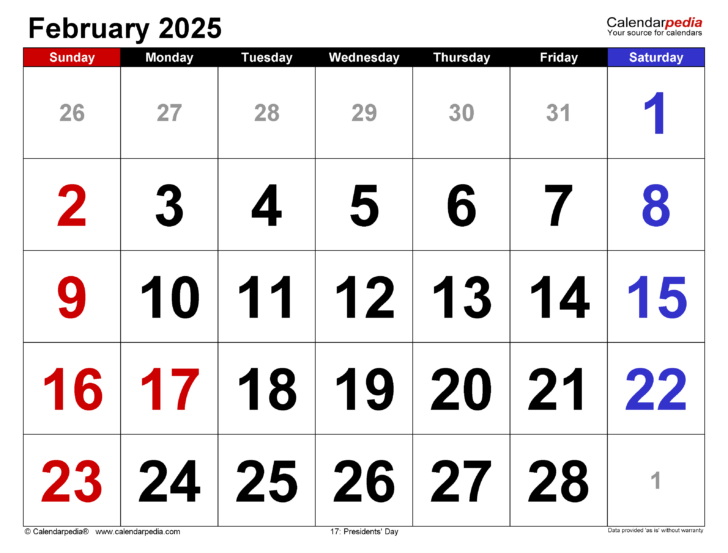 Printable Calendar 2025 February Month | Calendar 2024