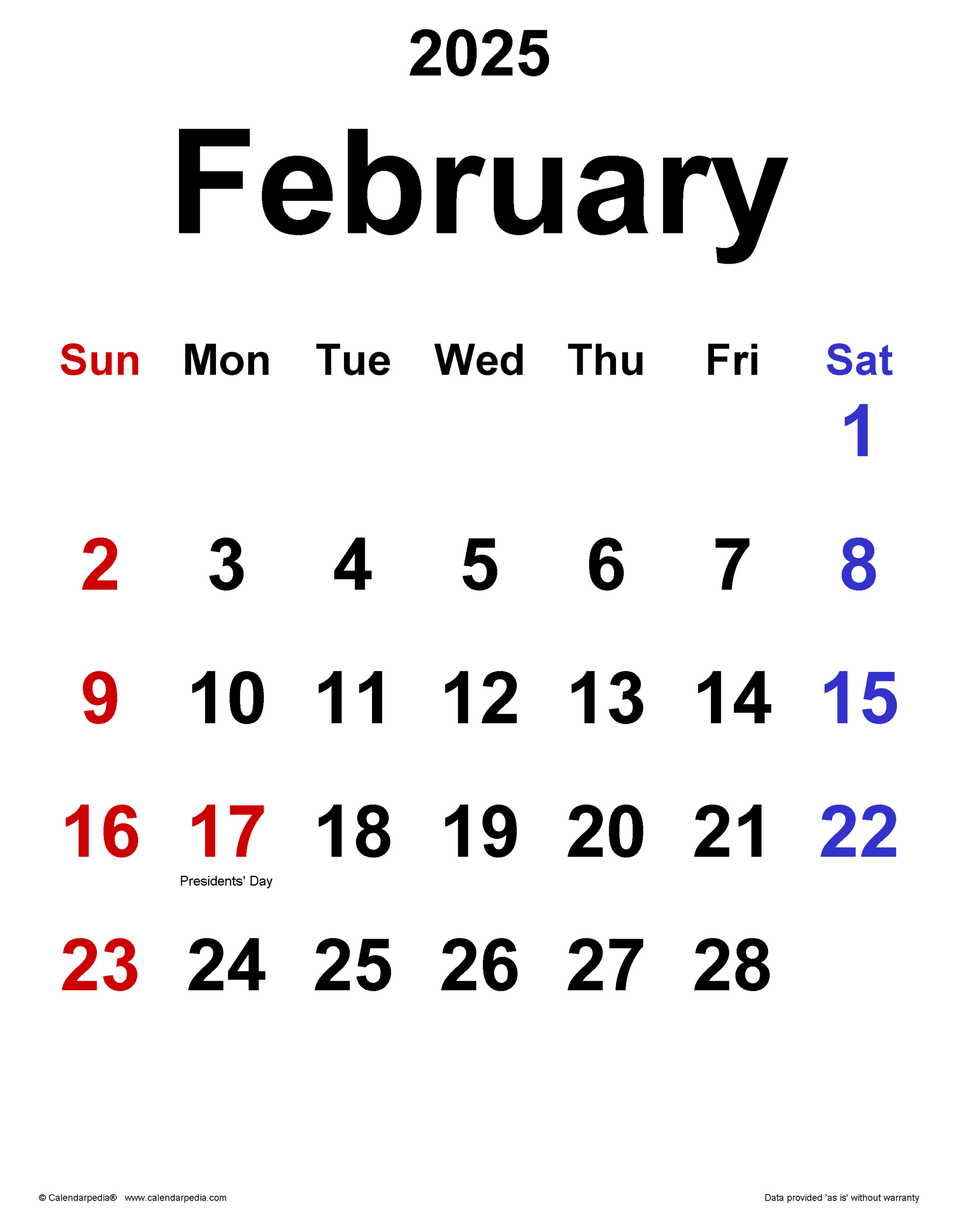 February 2025 Calendar | Templates For Word, Excel And Pdf | Calendar 2024